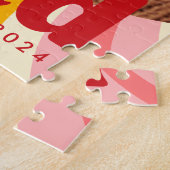 Retro rosa Sonnenaufgang Abschluss Jahr Foto Absch Puzzle (Seite)