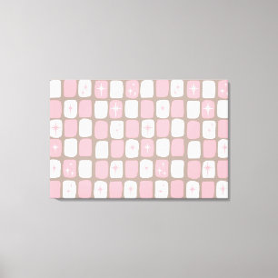 Retro-Rosa-Sternenexplosion auf Leinwand