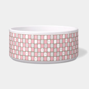 Retro-Rosa-Sternenexplosion Keramik-Haustier-Schüs Napf