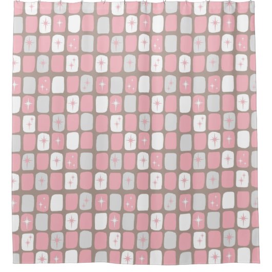 Retro rosa Sternexplosion-Duschvorhang Duschvorhang (Vorderseite)