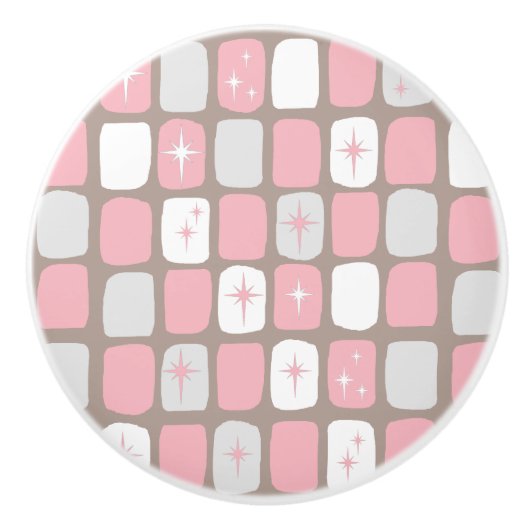 Retro rosa Sternexplosion-Keramik-Griff Keramikknauf (Vorderseite)