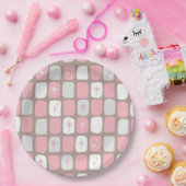 Retro-Rosa-Sternexplosionen Papier-Teller Pappteller (Party)