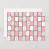 Retro Rosa Sternexplosionen Postkarte (Vorne/Hinten)