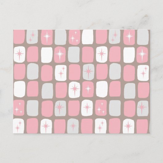Retro Rosa Sternexplosionen Postkarte (Vorderseite)