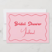 Retro Rosa Stiefel Brunch Bubbly Brautparty Einladung (Rückseite)