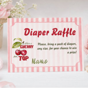 Retro-Rosa-Streifen-Kirsche-auf-dem-Gipfel-Baby-Pa Begleitkarte