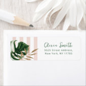 Retro-rosa Streifen tropische Rücksendeadresse (Insitu)