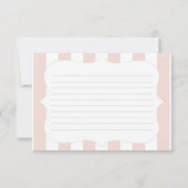 Retro rosa Streifen tropisches Brautrezept (Rückseite)