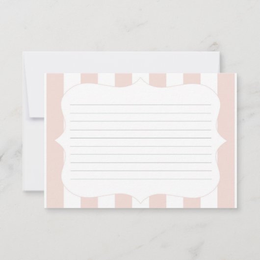 Retro rosa Streifen tropisches Brautrezept (Rückseite)