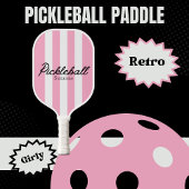 RETRO Rosa Streifen und Blume Name Pickleball Schläger