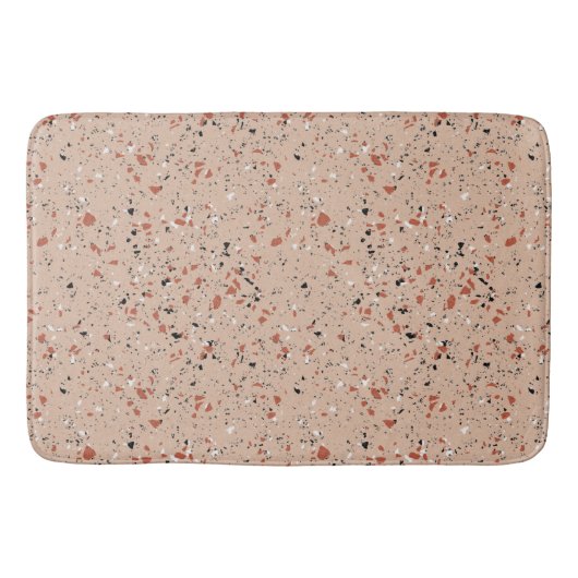Retro rosa Terrazzo Marmormuster Badematte (Vorderseite)