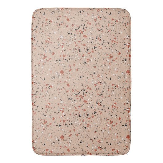Retro rosa Terrazzo Marmormuster Badematte (Vorderseite Vertikal)