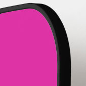 Retro rosa Three Across Striss mit Name Pickleball Schläger (Linke Seite)