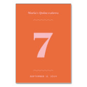 Retro-Rosa-Tischnummer Tischnummer (Rückseite)