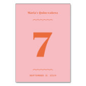 Retro-Rosa-Tischnummer Tischnummer (Vorderseite)