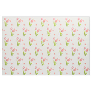Retro rosa Tulpe-Blume des einzigartigen Gewebes Stoff