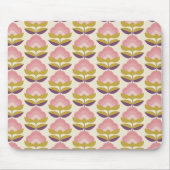 Retro rosa u. lila Blumenmuster Mousepad (Vorne)