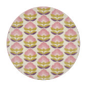 Retro rosa u. lila Blumenmuster Schneidebrett (Vorderseite)