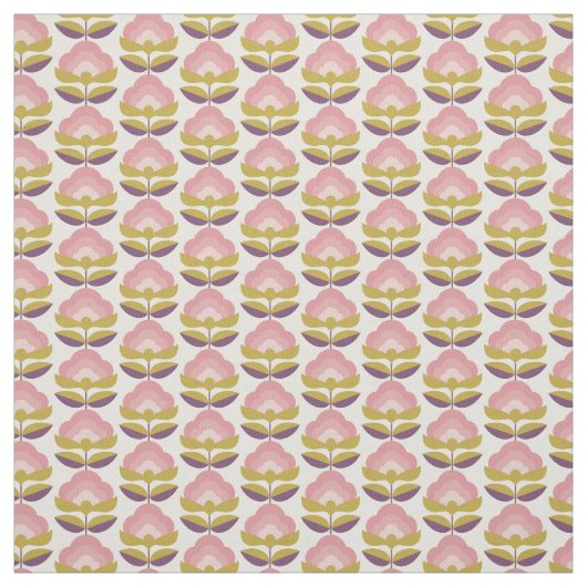 Retro rosa u. lila Blumenmuster Stoff (Muster)