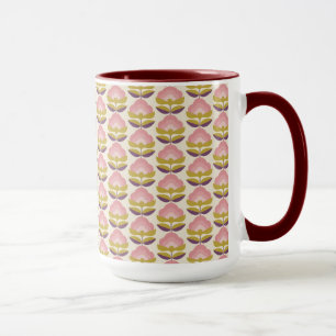 Retro rosa u. lila Blumenmuster Tasse