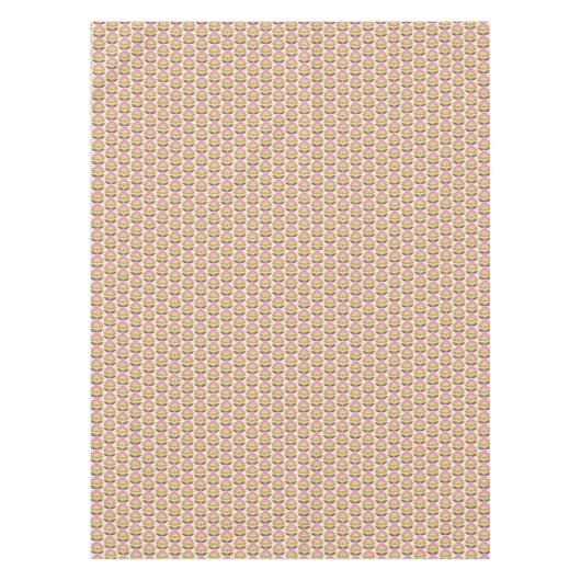 Retro rosa u. lila Blumenmuster Tischdecke (Vorderseite)