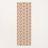 Retro rosa u. lila Blumenmuster Yogamatte (Vorderseite)