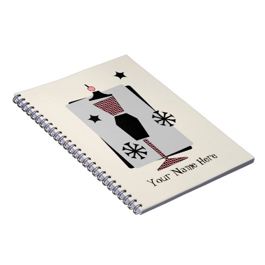 Retro rosa u. schwarzes notizblock (Rechte Seite)