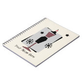 Retro rosa u. schwarzes notizblock (Linke Seite)