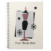 Retro rosa u. schwarzes notizblock (Vorderseite)