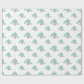 Retro-Rosa und Aqua-Ornamente Umschlagpapier Geschenkpapier (Flach)