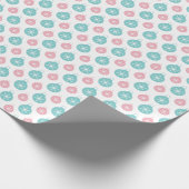 Retro-Rosa und Aqua-Ornamente Umschlagpapier Geschenkpapier (Ecke)