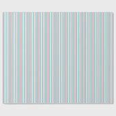 Retro-Rosa und Aqua-Streifen Wrapping Paper Geschenkpapier (Flach)