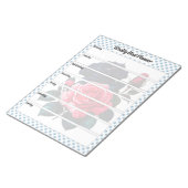 Retro Rosa und blaue Rose Wochenmagazin Notizblock (angewinkelt)