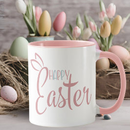 Retro rosa und blauer Pastellton glückliche Oster Tasse