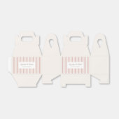 Retro Rosa und Braune Herzstreifen Bäckerei Geschenkschachtel (Ungefaltet)