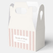 Retro Rosa und Braune Herzstreifen Bäckerei Geschenkschachtel (Geöffnet)