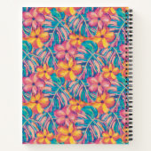 Retro Rosa und Gelb Florals Notizblock (Rückseite)