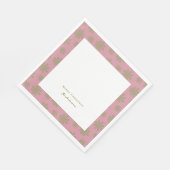 Retro Rosa und Gold Floral Frohe Weihnachten Party Serviette (Ecke)