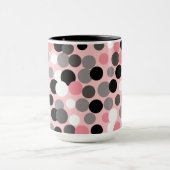 Retro-Rosa- und Graupolka-Dots-Tasse Tasse (Zentrum)