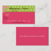 Retro rosa und grüne Visitenkarte (Vorne/Hinten)