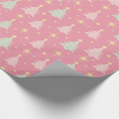 Retro Rosa und grüne Weihnachten der 1950er Jahre Geschenkpapier (Ecke)