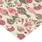 Retro Rosa und grüne Weihnachtsschmuck Großer Tischläufer (Ecke)