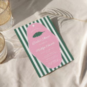 Retro-Rosa und grünes Bananenleaf-Brautparty Einladung