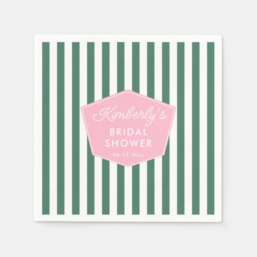 Retro-Rosa und grünes Beverly Hills Brautparty Serviette (Vorderseite)