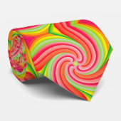 Retro-rosa und grünes Groovy-Swirl-Muster Krawatte (Gerollt)