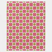 Retro-Rosa-und Olivenkreislauf-Karo Fleecedecke (Vorderseite)