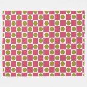 Retro-Rosa-und Olivenkreislauf-Karo Fleecedecke (Vorderseite (Horizontal))