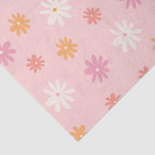 Retro Rosa und Orange Daisy Floral Seidenpapier (Detail)