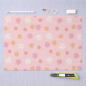 Retro Rosa und Orange Daisy Floral Seidenpapier (Handwerk)