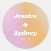 Retro Rosa und Orange Gradient Wedding